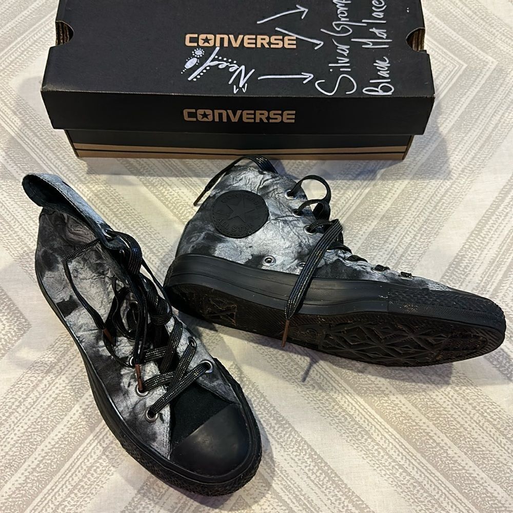 Converse Women’s Custom Black & White High Top Sneakers